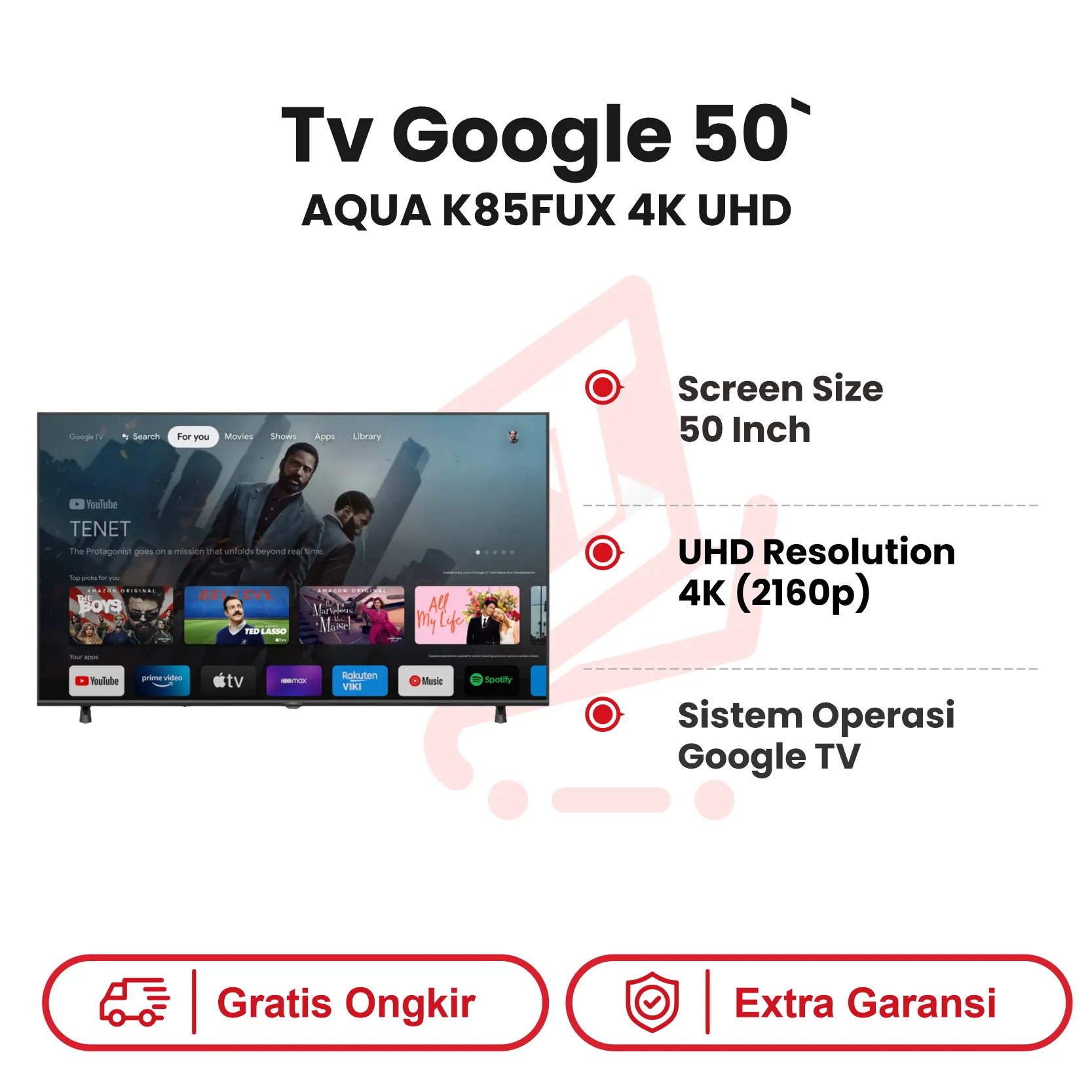 TV GOOGLE 50` AQUA K85FUX 4K UHD