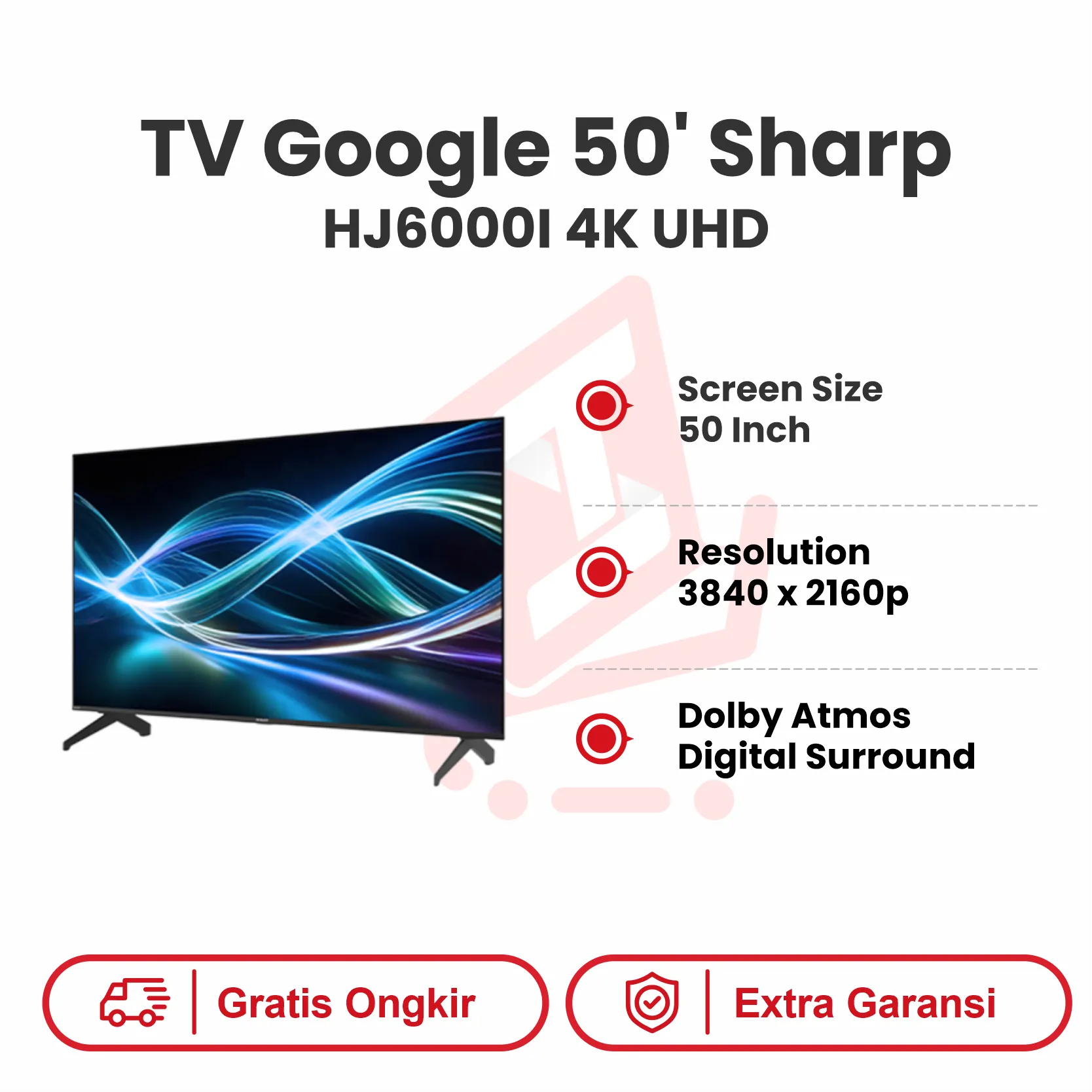 TV GOOGLE 50' SHARP HJ6000I 4K UHD