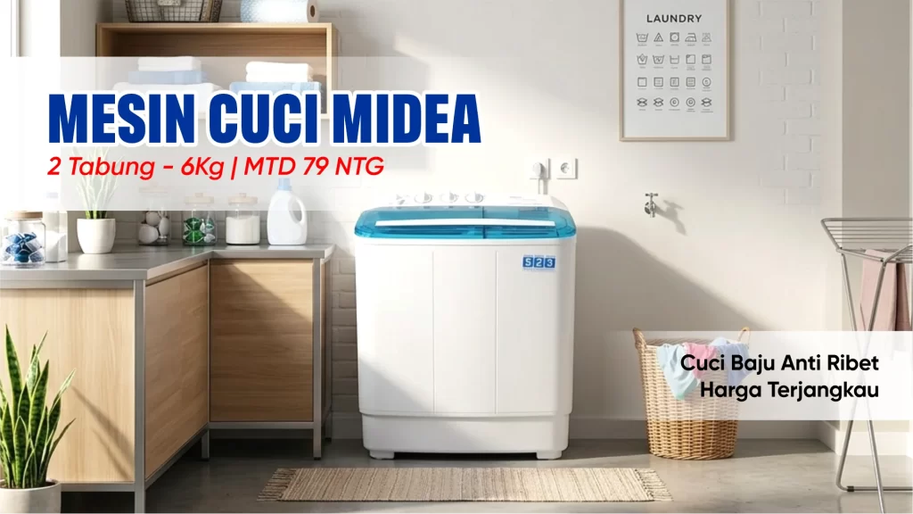 Mesin cuci Midea 6 KG MTD 79 NTG