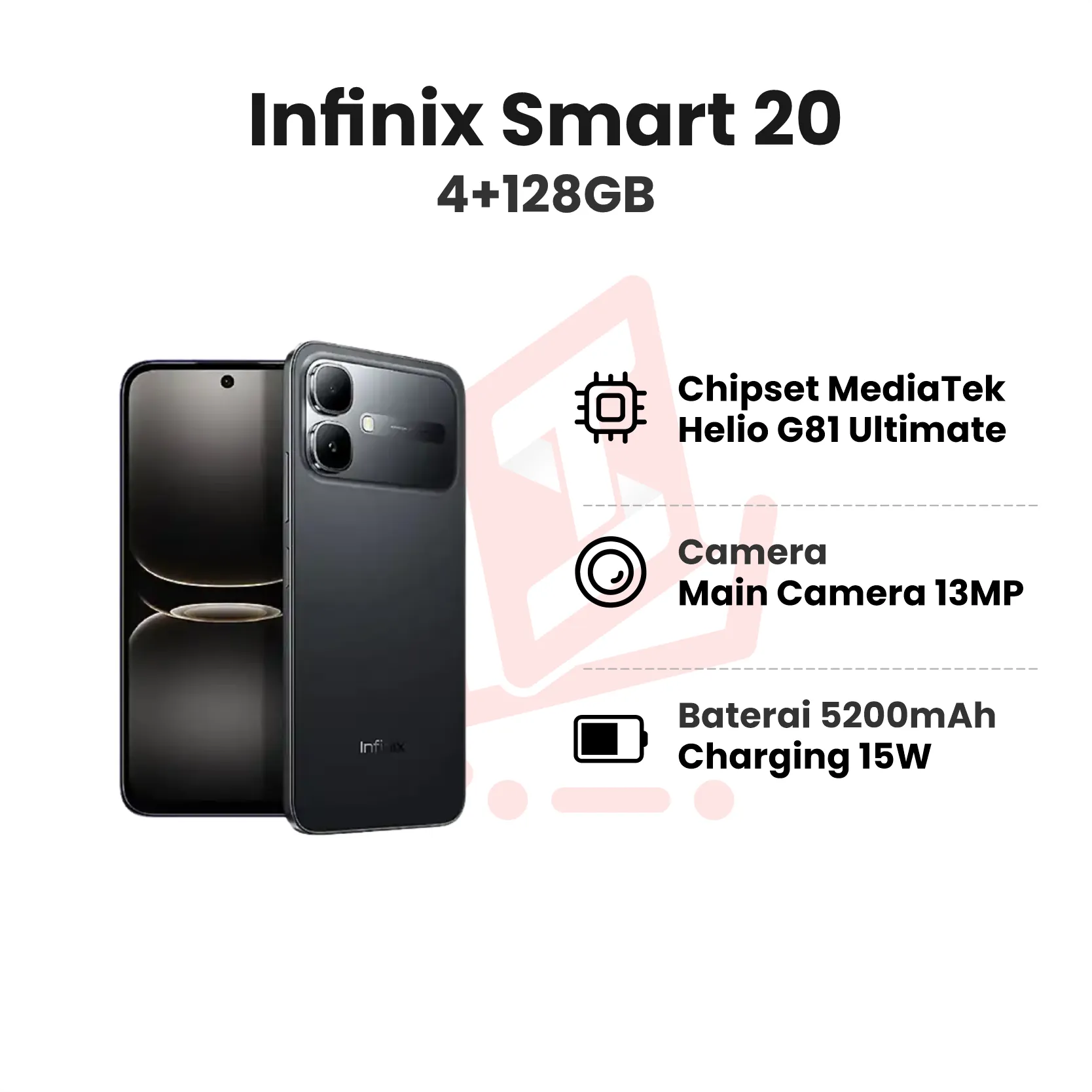 Infinix Smart 20 Black 4+128GB