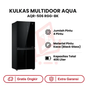 KULKAS MULTIDOOR AQUA AQR 506 RGG BK