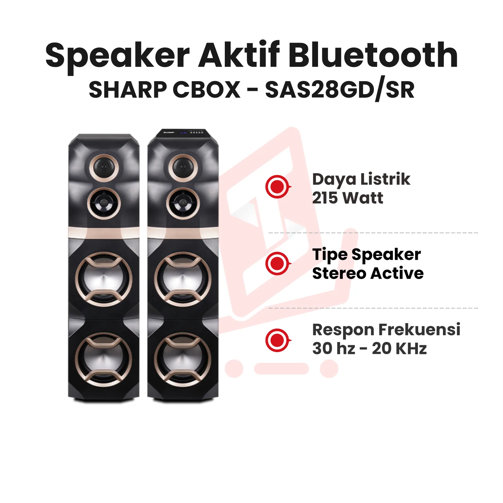 SPEAKER AKTIF BLUETOOTH SHARP CBOX SAS28GDSR