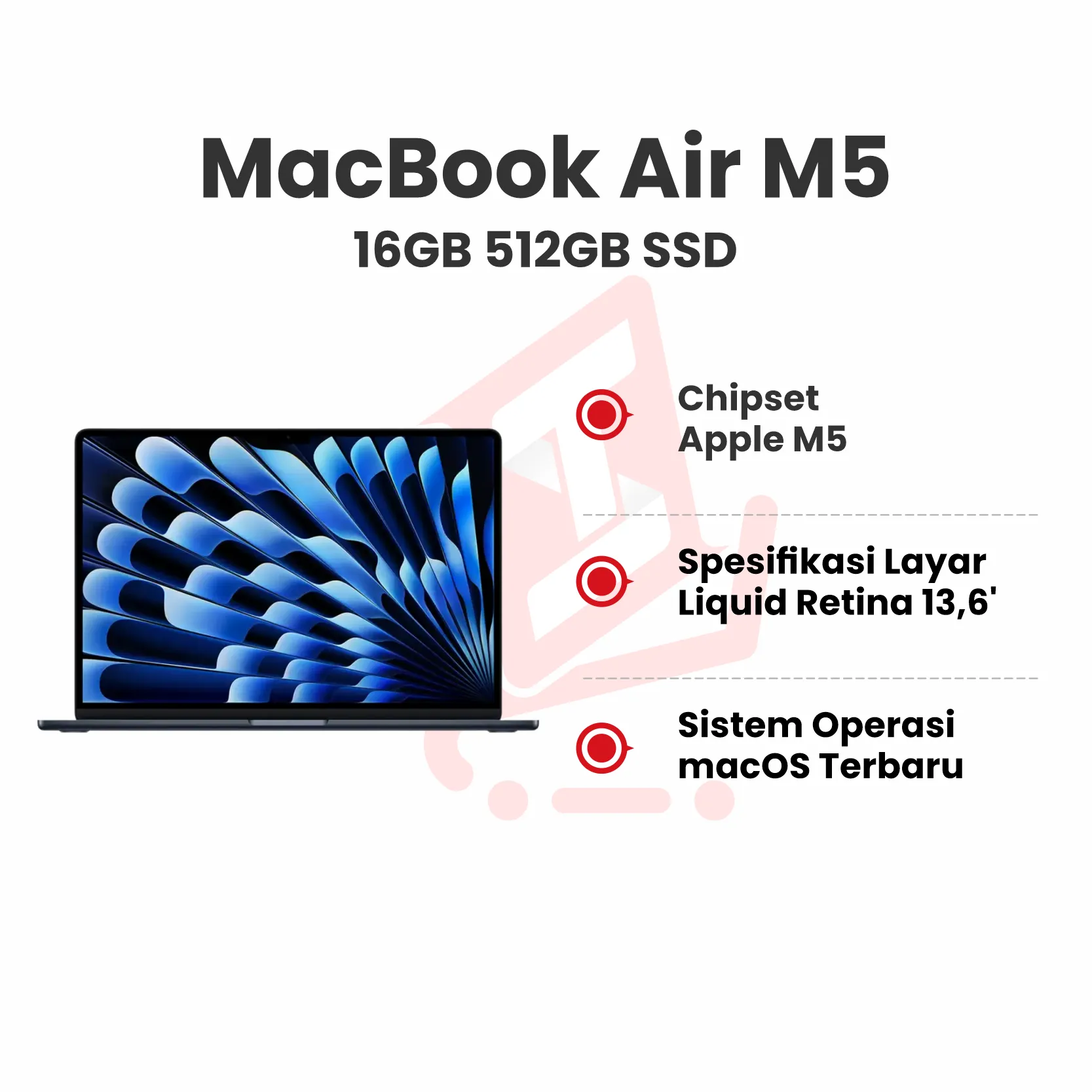 MACBOOK AIR M5 16GB 512GB SSD MIDNIGHT