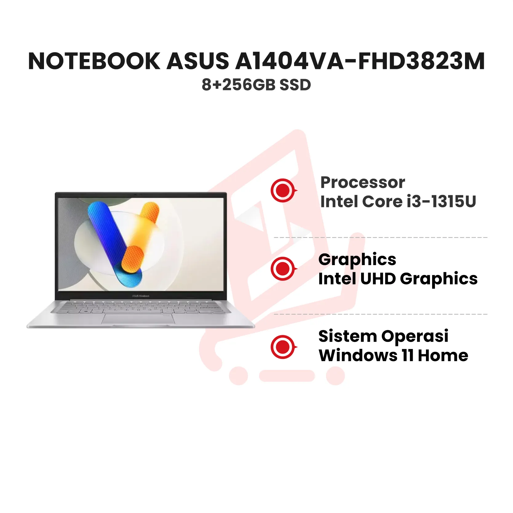 NOTEBOOK ASUS A1404VA FHD3823M I3 1315U 8GB 256GB
