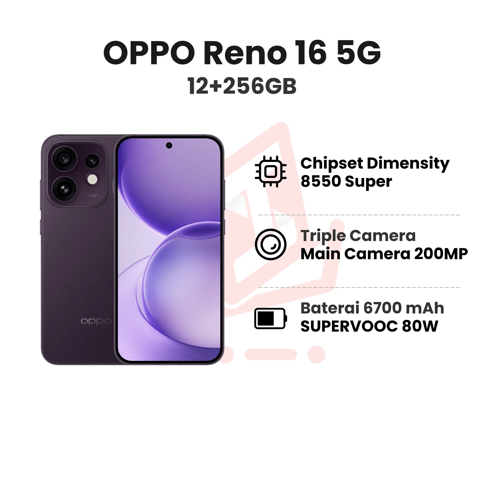 OPPO RENO 16 5G 12+256GB TWILIGHT VIOLET