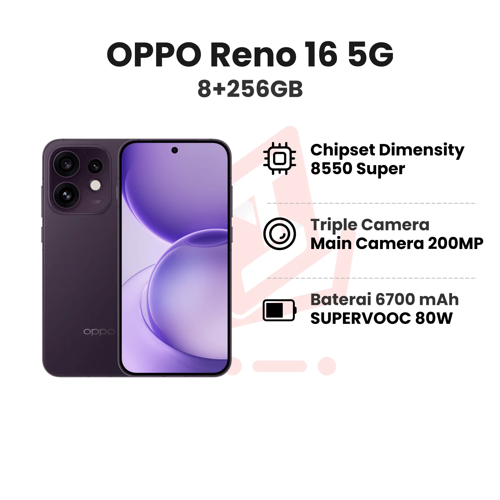 OPPO RENO 16 5G 8+256GB TWILIGHT VIOLET