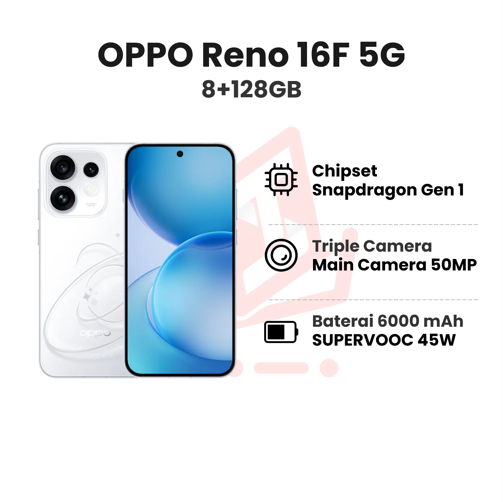 OPPO RENO 16F 5G 8+128GB POP WHITE