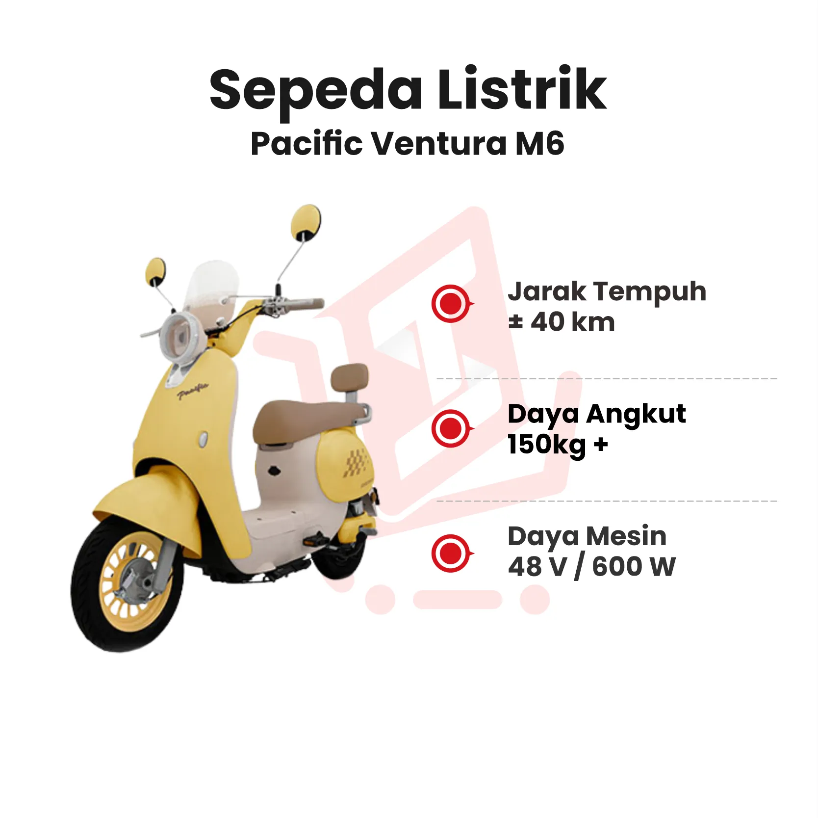 SEPEDA LISTRIK PACIFIC VENTURA M6 YELLOW