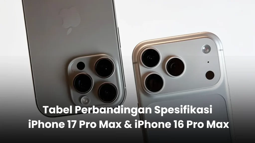 Tabel perbandingan spesifikasi iPhone 17 Pro Max dan iPhone 16 Pro Max result