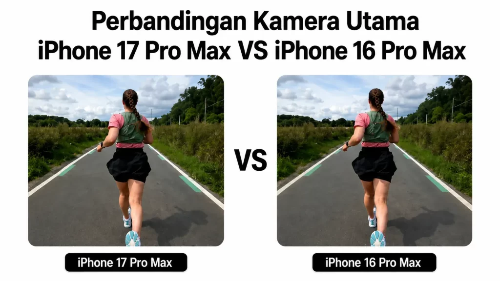 Perbandingan Kamera utama iPhone 17 pro max vs iPhone 16 pro max result
