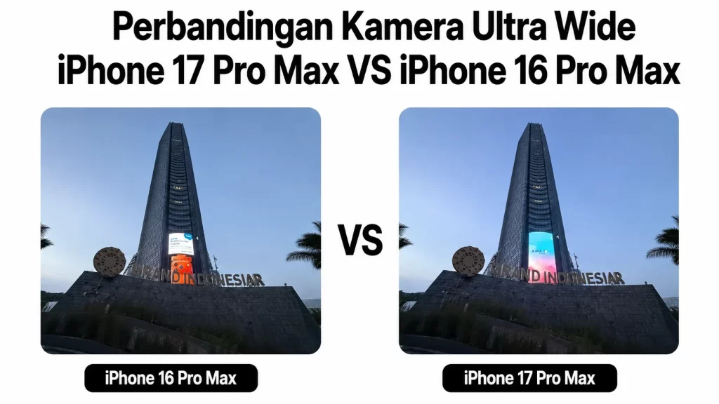 Perbandingan kamera ultra wide iPhone 17 pro max vs iPhone 16 pro max result