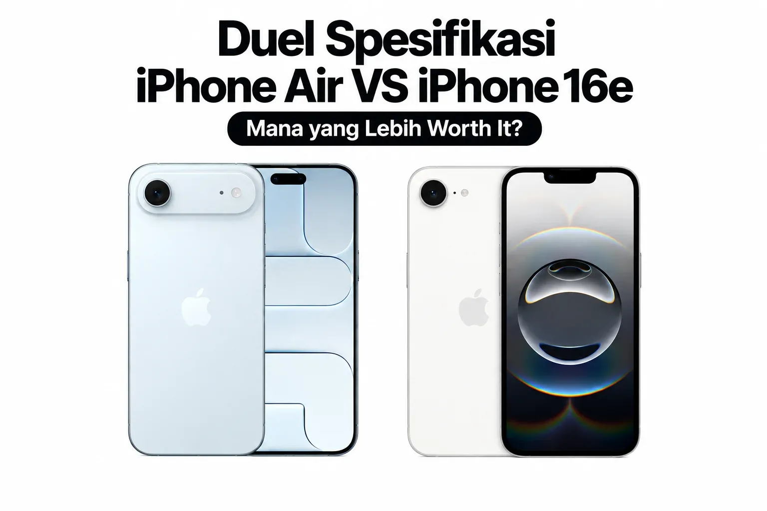 spesifikasi iPhone air vs iPhone 16e result